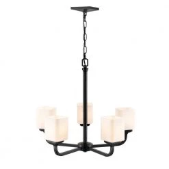 Eddison 5-Light 22 in. Matte Black Hardwired Chandelier (1-Pack) by Millennium Lighting -Millennium Lighting Shop matte black millennium lighting chandeliers 4325 mb 44 1000