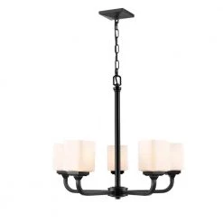 Eddison 5-Light 22 in. Matte Black Hardwired Chandelier (1-Pack) by Millennium Lighting -Millennium Lighting Shop matte black millennium lighting chandeliers 4325 mb 4f 1000