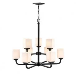 Eddison 9-Light 27.75 in. Matte Black Hardwired Chandelier (1-Pack) by Millennium Lighting