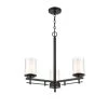 23 in. 3-Light Matte Black Chandelier by Millennium Lighting
