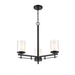 23 in. 3-Light Matte Black Chandelier by Millennium Lighting