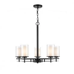 26 in. 5-Light Matte Black Chandelier by Millennium Lighting