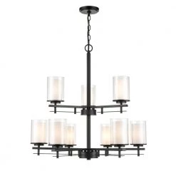 29 in. 9-Light Matte Black Chandelier by Millennium Lighting