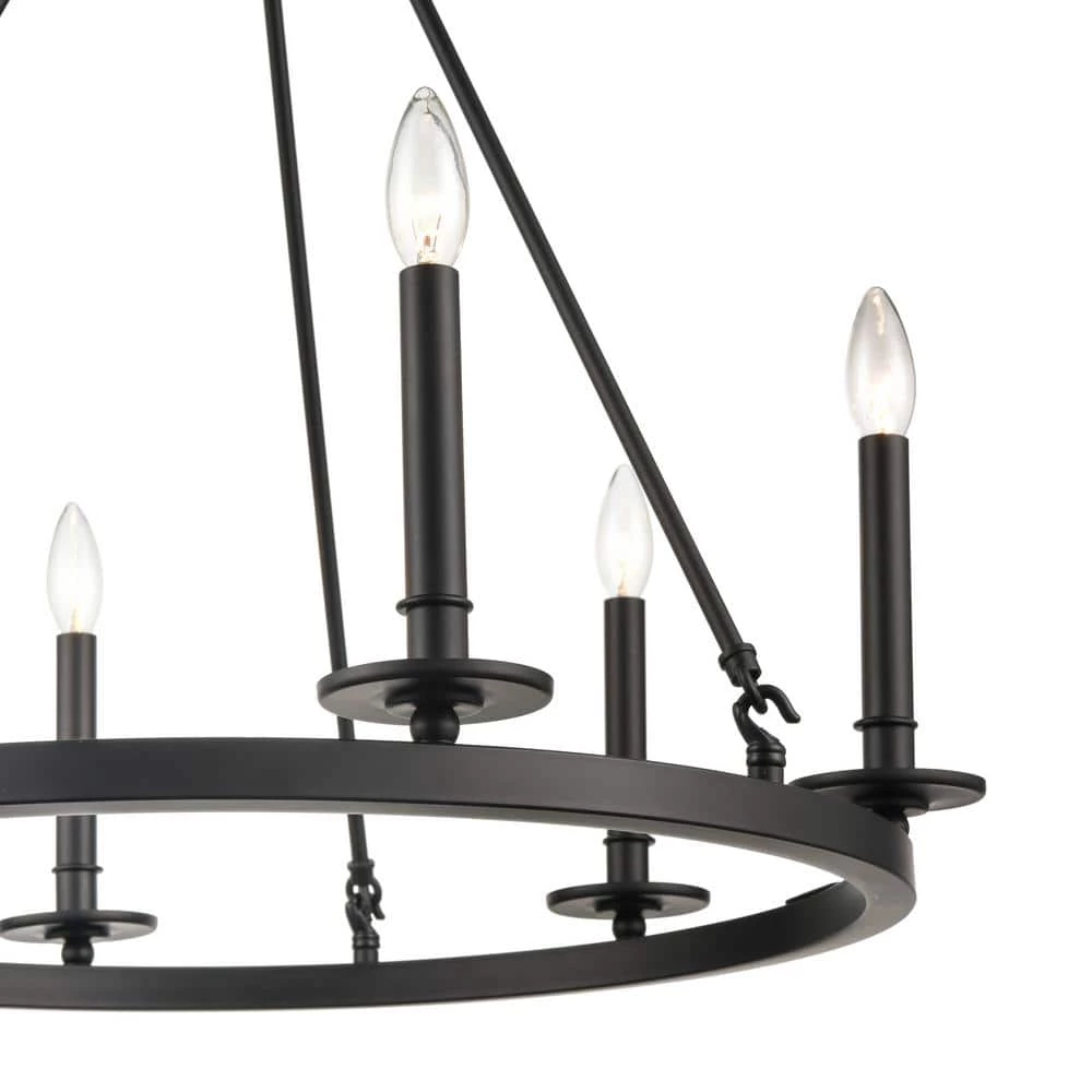6-Light 26 in. Matte Black Chandelier by Millennium Lighting 2 6-Light 26 in. Matte Black Chandelier by Millennium Lighting - Image 2