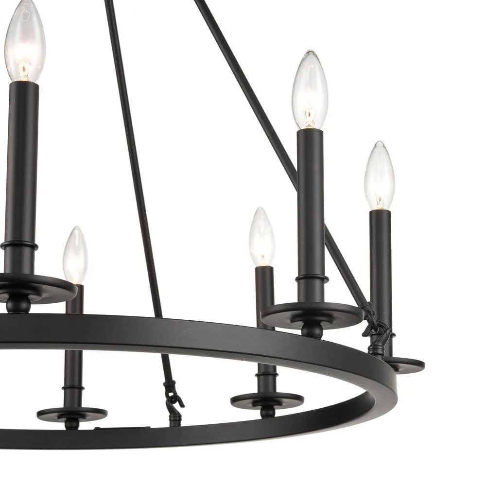 8-Light 28 in. Matte Black Chandelier by Millennium Lighting 2 8-Light 28 in. Matte Black Chandelier by Millennium Lighting - Image 2