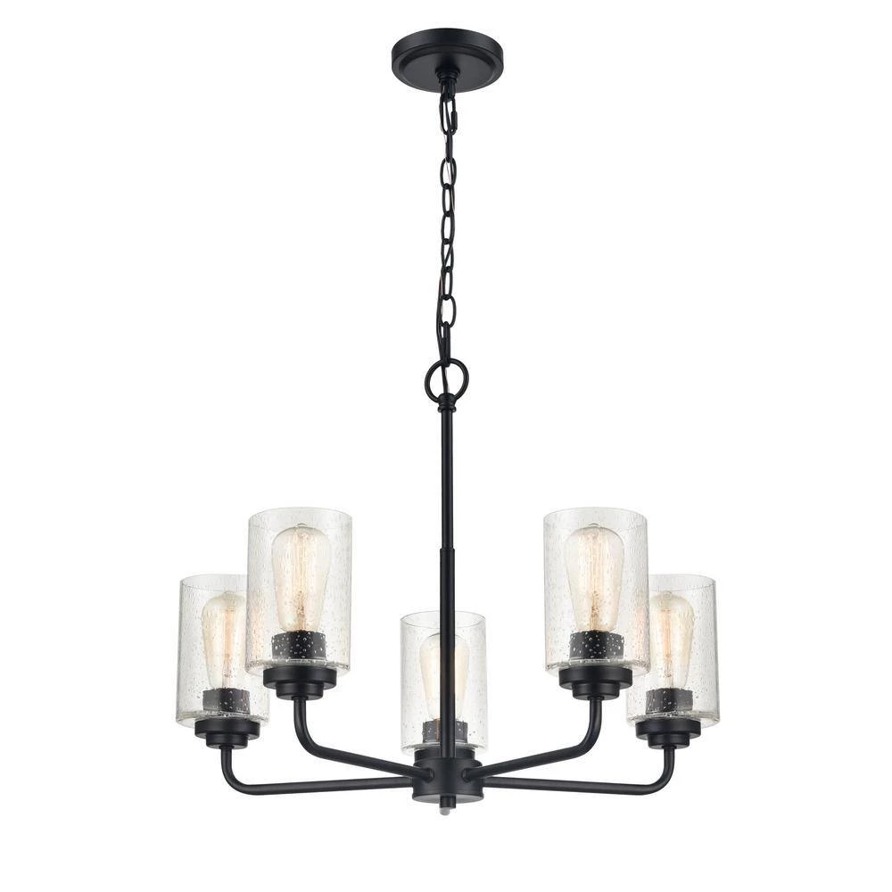 Moven 5-Light 23 in. Matte Black Hardwired Chandelier (1-Pack) by Millennium Lighting 3 Moven 5-Light 23 in. Matte Black Hardwired Chandelier (1-Pack) by Millennium Lighting - Image 3