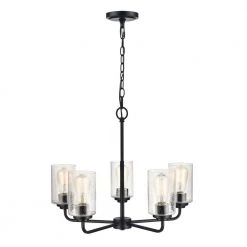 Moven 5-Light 23 in. Matte Black Hardwired Chandelier (1-Pack) by Millennium Lighting