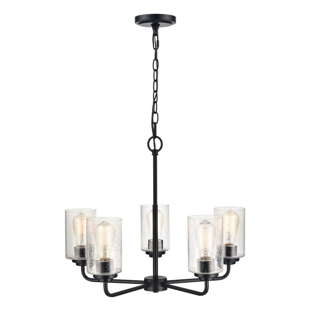 Moven 5-Light 23 in. Matte Black Hardwired Chandelier (1-Pack) by Millennium Lighting 1 Moven 5-Light 23 in. Matte Black Hardwired Chandelier (1-Pack) by Millennium Lighting