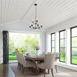 Moven 9-Light 28 in. Matte Black Hardwired Chandelier (1-Pack) by Millennium Lighting -Millennium Lighting Shop matte black millennium lighting chandeliers 9609 mb 44 1000