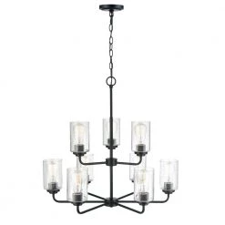 Moven 9-Light 28 in. Matte Black Hardwired Chandelier (1-Pack) by Millennium Lighting -Millennium Lighting Shop matte black millennium lighting chandeliers 9609 mb 4f 1000