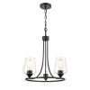 3-Lights 18 in. Matte Black Chandelier by Millennium Lighting