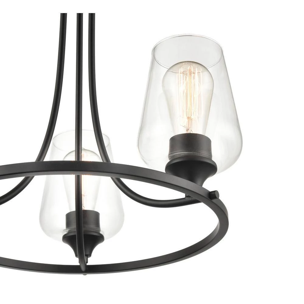 3-Lights 18 in. Matte Black Chandelier by Millennium Lighting 2 3-Lights 18 in. Matte Black Chandelier by Millennium Lighting - Image 2