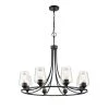 8-Lights 32 in. Matte Black Chandelier by Millennium Lighting