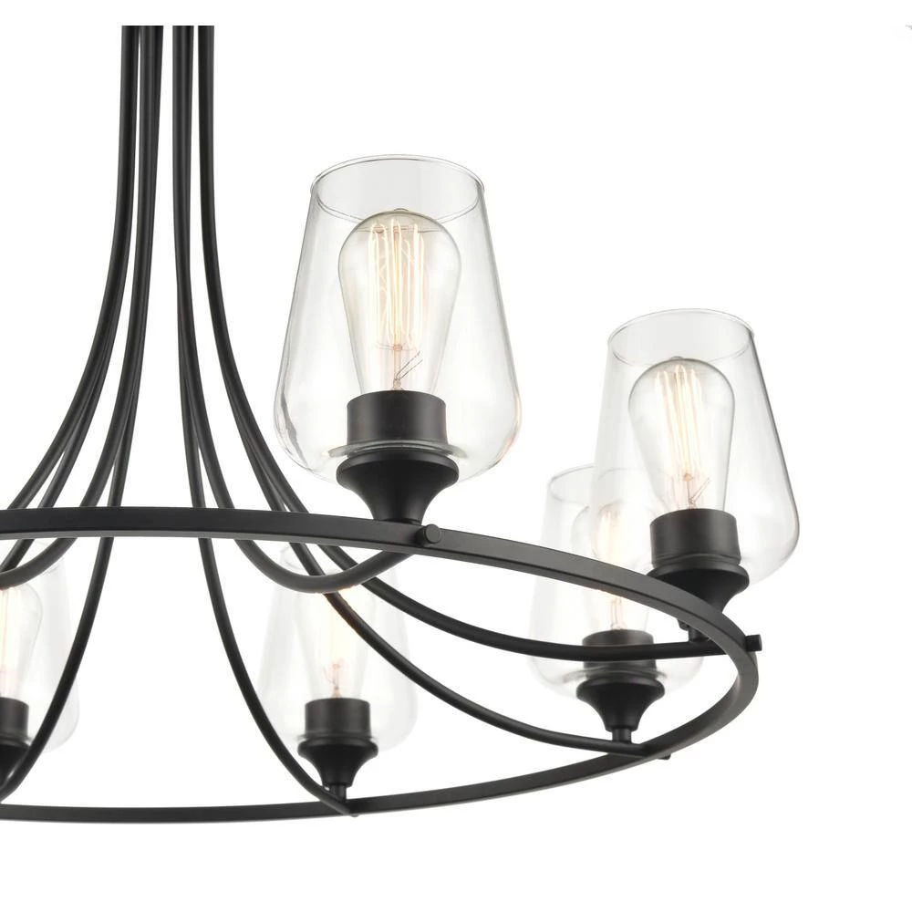 8-Lights 32 in. Matte Black Chandelier by Millennium Lighting 3 8-Lights 32 in. Matte Black Chandelier by Millennium Lighting - Image 3