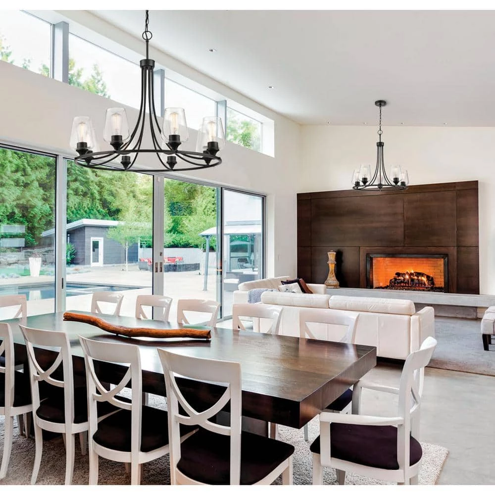 8-Lights 32 in. Matte Black Chandelier by Millennium Lighting 2 8-Lights 32 in. Matte Black Chandelier by Millennium Lighting - Image 2