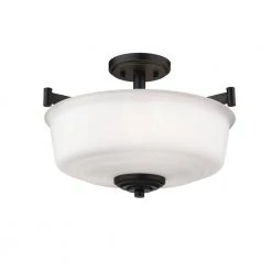 18 in. 3-Light Matte Black Semi-Flush by Millennium Lighting