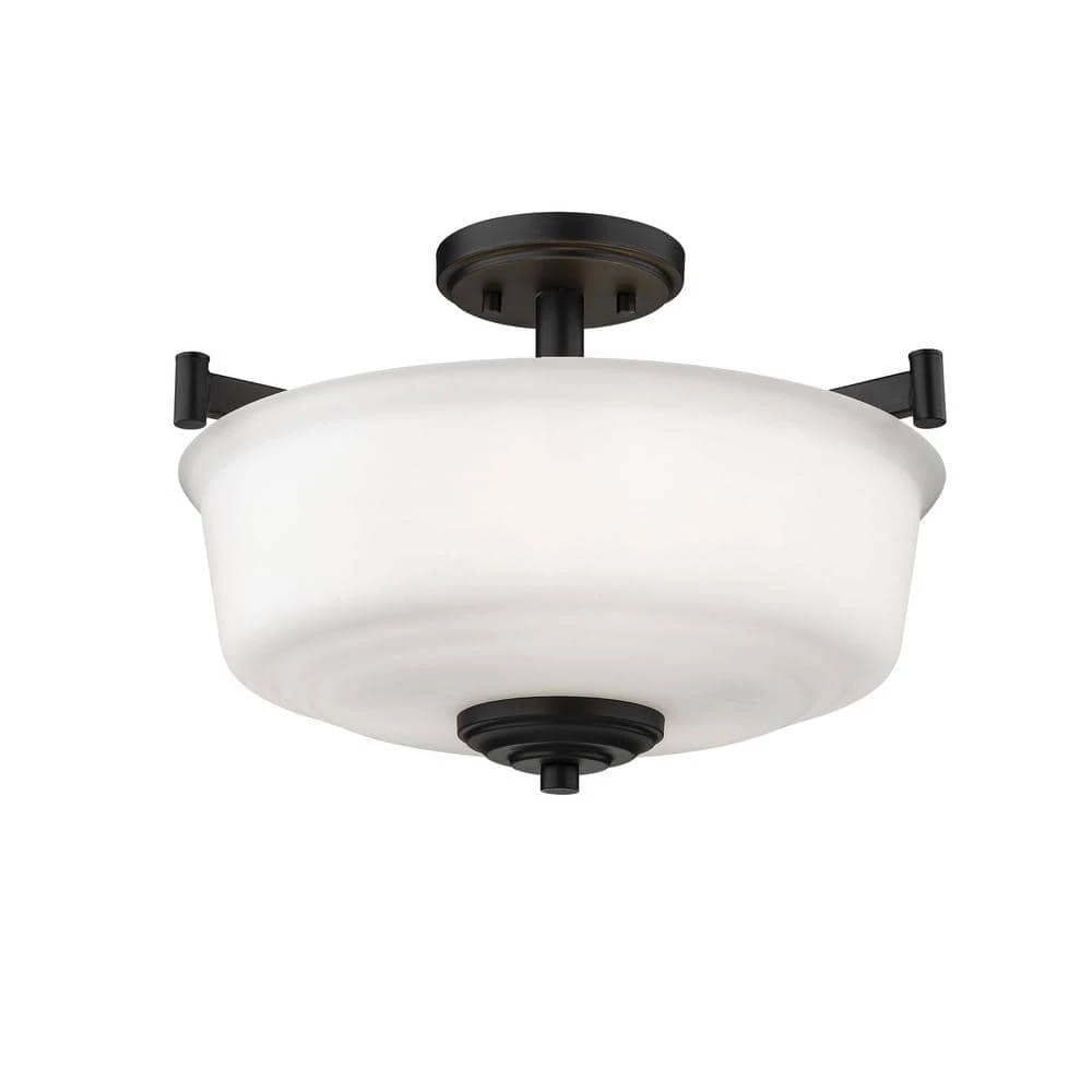 18 in. 3-Light Matte Black Semi-Flush by Millennium Lighting 1 18 in. 3-Light Matte Black Semi-Flush by Millennium Lighting