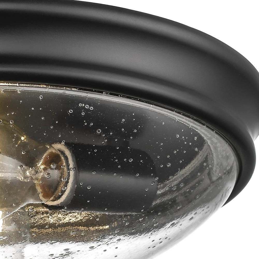 12 in. W 2-Light Matte Black Ceiling Fixture Flush Mount by Millennium Lighting 2 12 in. W 2-Light Matte Black Ceiling Fixture Flush Mount by Millennium Lighting - Image 2