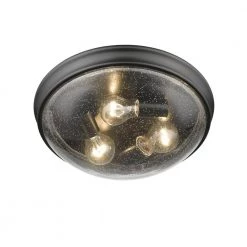 14 in. Wide 3-Light Matte Black Flush Mount Ceiling Fixture by Millennium Lighting