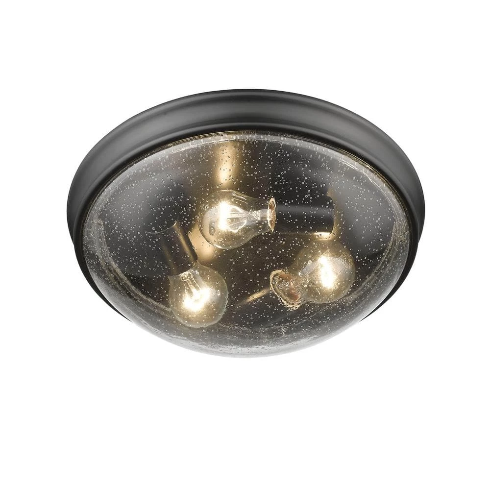 14 in. Wide 3-Light Matte Black Flush Mount Ceiling Fixture by Millennium Lighting 1 14 in. Wide 3-Light Matte Black Flush Mount Ceiling Fixture by Millennium Lighting