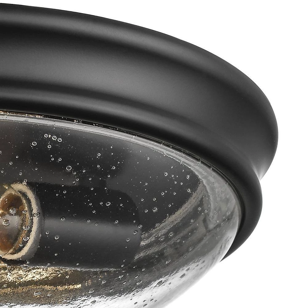 14 in. Wide 3-Light Matte Black Flush Mount Ceiling Fixture by Millennium Lighting 2 14 in. Wide 3-Light Matte Black Flush Mount Ceiling Fixture by Millennium Lighting - Image 2