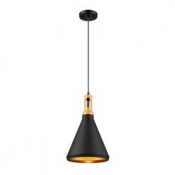1-Light 12 in. Matte Black Mini Pendant by Millennium Lighting