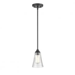 Natalie 1-Light 5 in. Matte Black Hardwired Pendant (1-Pack) by Millennium Lighting