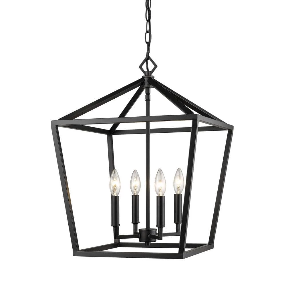 4-Light 16 in. Wide Matte Black Taper Candle Pendant by Millennium Lighting 1 4-Light 16 in. Wide Matte Black Taper Candle Pendant by Millennium Lighting