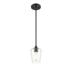 1-Light 5 in. Matte Black Mini Pendant by Millennium Lighting