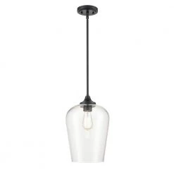 1-Light 10 in. Matte Black Mini Pendant by Millennium Lighting
