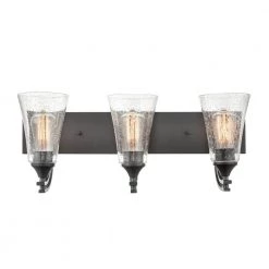 Natalie 24 in. 3-Light Matte Black Bathroom Vanity Light with Clear Seeded Shade by Millennium Lighting -Millennium Lighting Shop matte black millennium lighting vanity lighting 1493 mb 44 1000