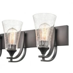 Natalie 24 in. 3-Light Matte Black Bathroom Vanity Light with Clear Seeded Shade by Millennium Lighting -Millennium Lighting Shop matte black millennium lighting vanity lighting 1493 mb 4f 1000