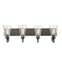 Natalie 32 in. 4-Light Matte Black Bathroom Vanity Light with Clear Seeded Shade by Millennium Lighting -Millennium Lighting Shop matte black millennium lighting vanity lighting 1494 mb 44 1000