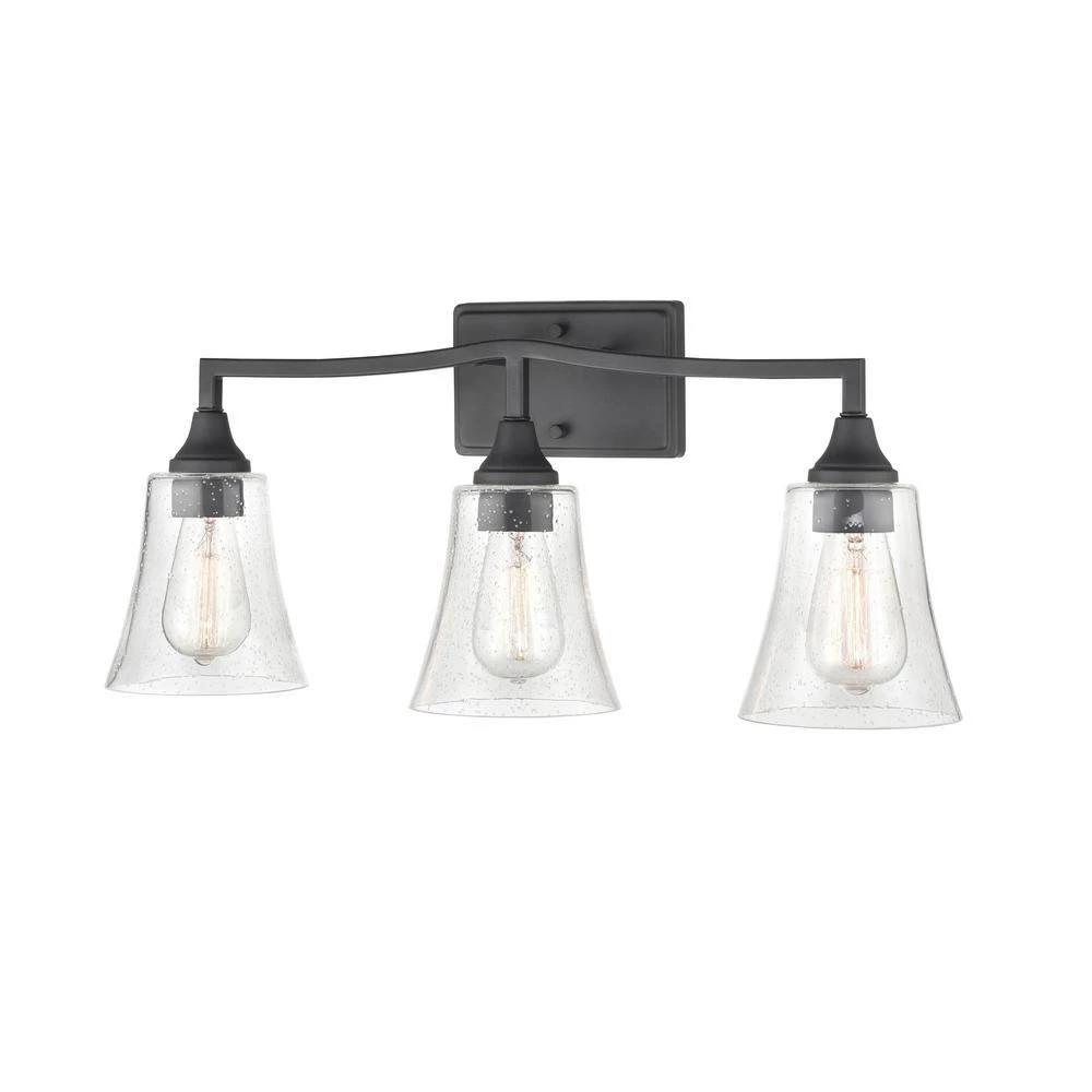 Caily 24 in. 3-Light Matte Black Vanity Light with Clear Glass Shade by Millennium Lighting 5 Caily 24 in. 3-Light Matte Black Vanity Light with Clear Glass Shade by Millennium Lighting - Image 5