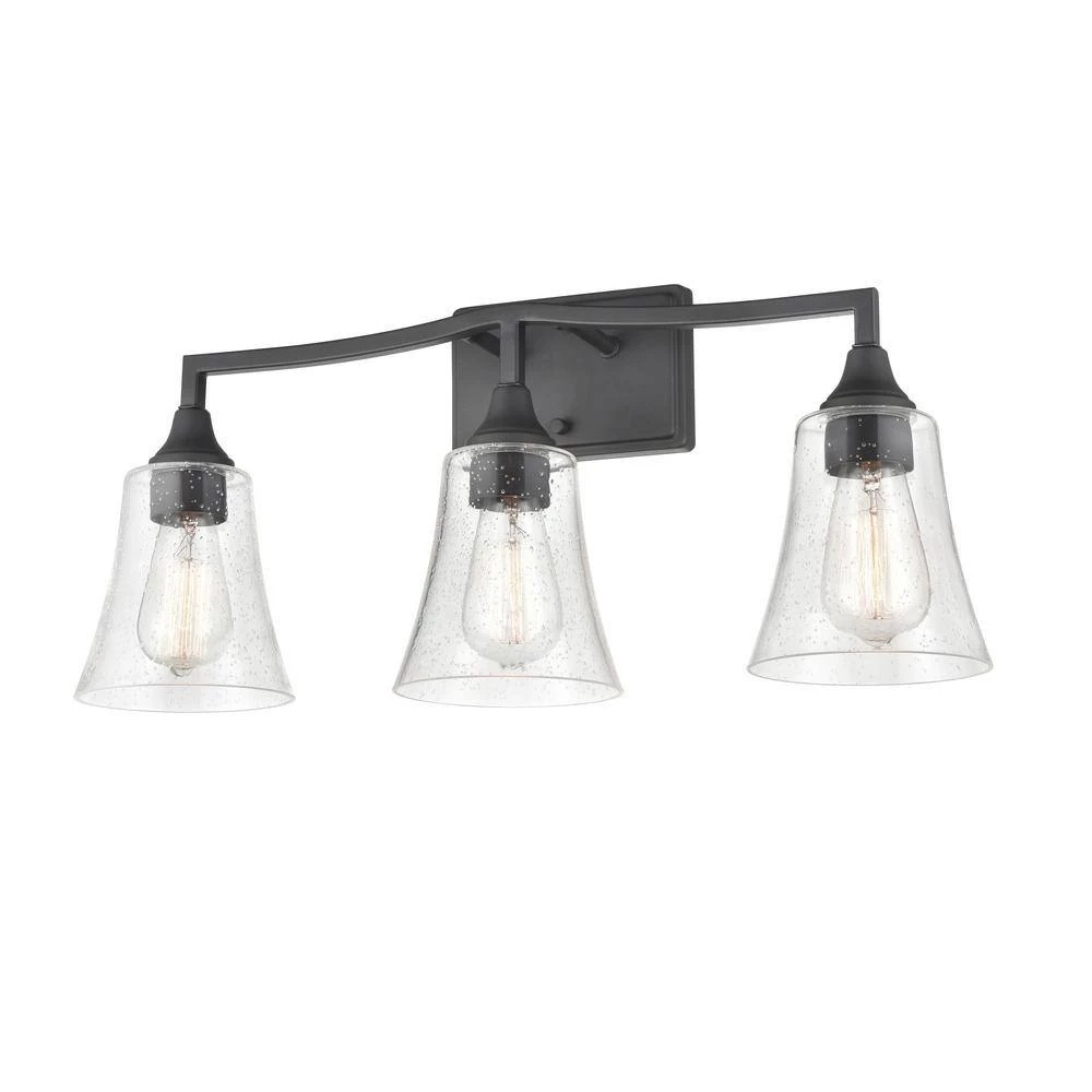 Caily 24 in. 3-Light Matte Black Vanity Light with Clear Glass Shade by Millennium Lighting 3 Caily 24 in. 3-Light Matte Black Vanity Light with Clear Glass Shade by Millennium Lighting - Image 3