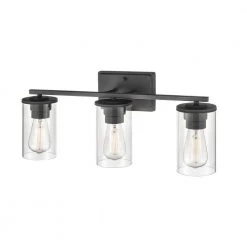 Verlana 22 in. 3-Light Matte Black Bathroom Vanity Light with Clear Glass Shade by Millennium Lighting 9 Verlana 22 in. 3-Light Matte Black Bathroom Vanity Light with Clear Glass Shade by Millennium Lighting -Millennium Lighting Shop matte black millennium lighting vanity lighting 2703 mb 44 1000