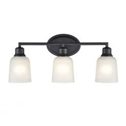 Amberle 22 in. 3-Light Matte Black Vanity Light with Frosted White Glass Shade by Millennium Lighting -Millennium Lighting Shop matte black millennium lighting vanity lighting 2803 mb 1f 1000