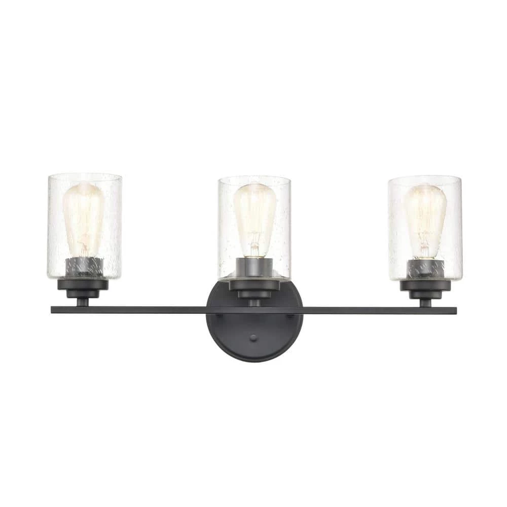 22 in. 3-Light Matte Black Vanity Light by Millennium Lighting 1 22 in. 3-Light Matte Black Vanity Light by Millennium Lighting