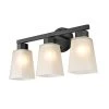 Coley 17.875 in. 3-Light Matte Black Vanity Light with White Glass Shade by Millennium Lighting