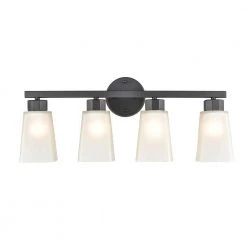 Coley 24.625 in. 4-Light Matte Black Vanity Light with White Glass Shade by Millennium Lighting -Millennium Lighting Shop matte black millennium lighting vanity lighting 4274 mb 1f 1000