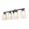 Coley 24.625 in. 4-Light Matte Black Vanity Light with White Glass Shade by Millennium Lighting