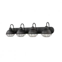 4-Light 36.25 in. Matte Black Vanity-Light by Millennium Lighting