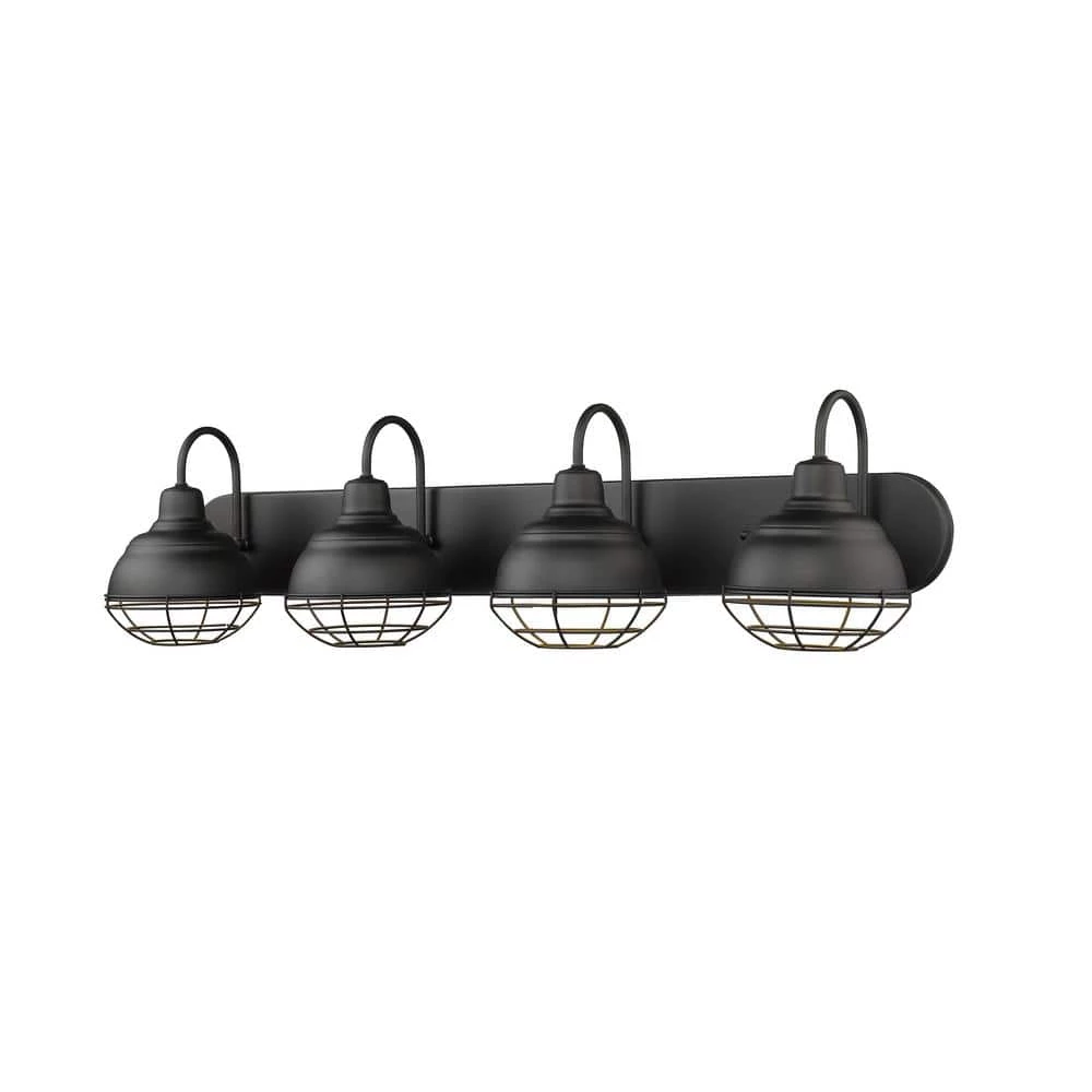 4-Light 36.25 in. Matte Black Vanity-Light by Millennium Lighting 1 4-Light 36.25 in. Matte Black Vanity-Light by Millennium Lighting