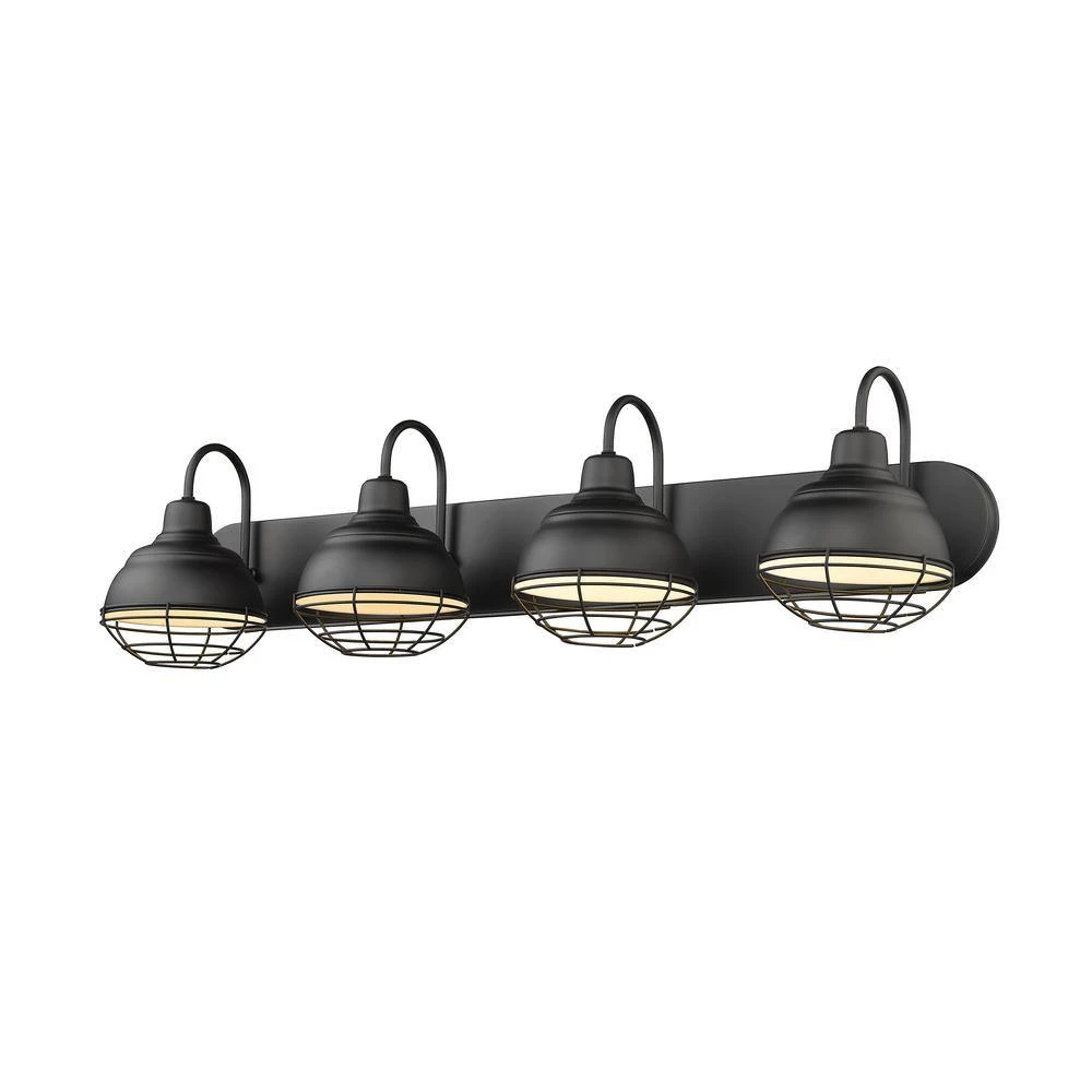 4-Light 36.25 in. Matte Black Vanity-Light by Millennium Lighting 2 4-Light 36.25 in. Matte Black Vanity-Light by Millennium Lighting - Image 2