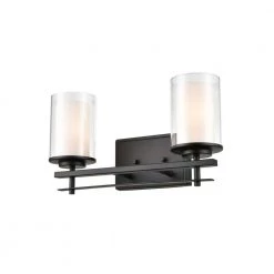 16 in. 2-Light Matte Black Vanity Light by Millennium Lighting