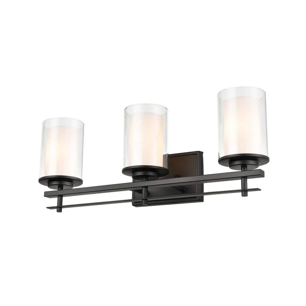 23 in. 3-Light Matte Black Vanity Light by Millennium Lighting 1 23 in. 3-Light Matte Black Vanity Light by Millennium Lighting