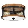13 in. 2-Light Matte Black/Wood Grain Flushmount by Millennium Lighting