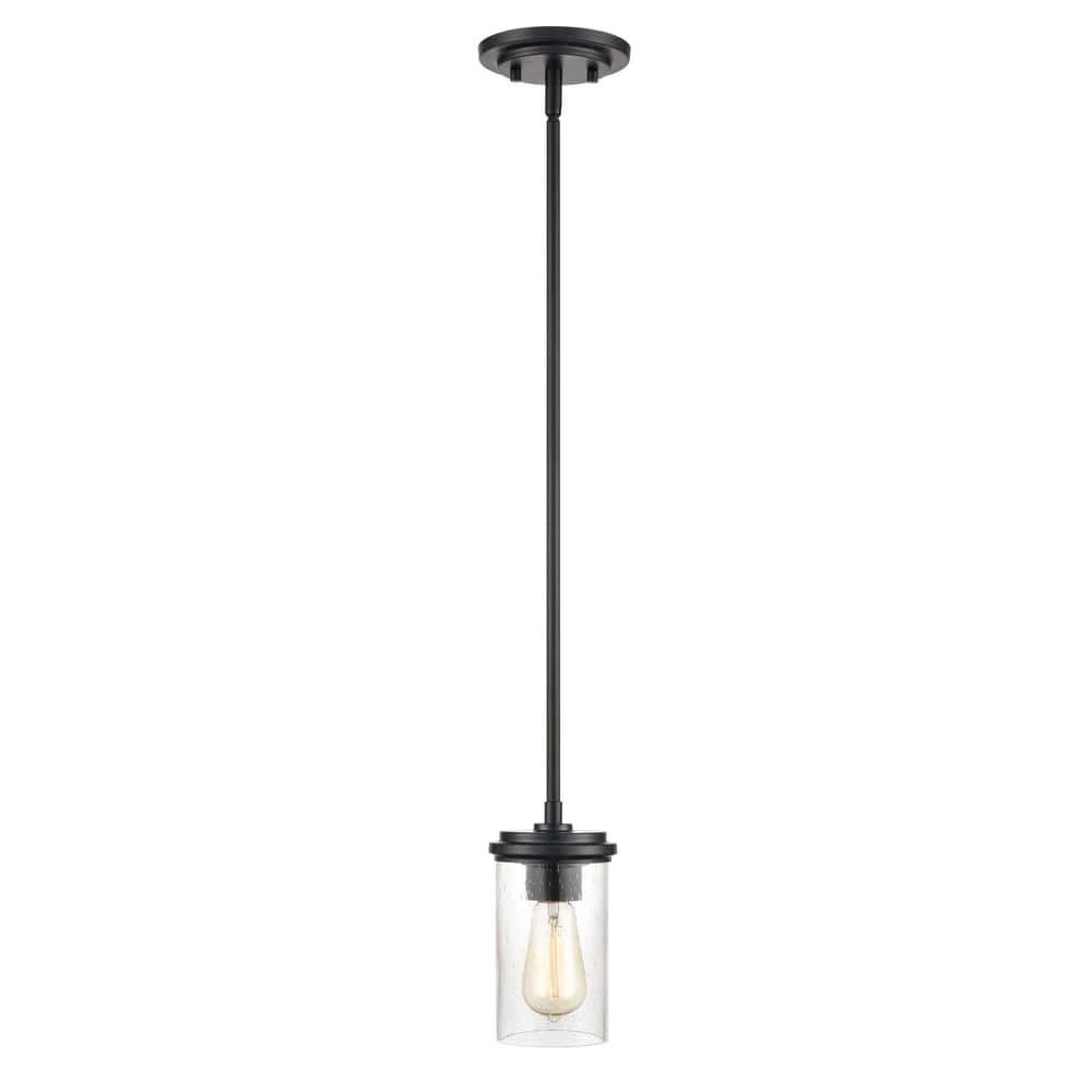 1-Light 7 in. Matte Black/Wood Grain Mini Pendant by Millennium Lighting 1 1-Light 7 in. Matte Black/Wood Grain Mini Pendant by Millennium Lighting