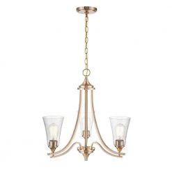 Natalie 23 in. 3-Light Modern Gold Chandelier with Clear Seeded Shade by Millennium Lighting -Millennium Lighting Shop modern gold millennium lighting chandeliers 1463 mg 4f 1000