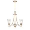 Natalie 23 in. 3-Light Modern Gold Chandelier with Clear Seeded Shade by Millennium Lighting
